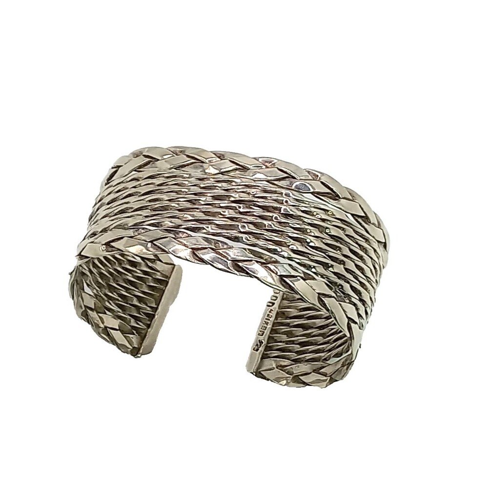 Dominique Dinouart DDD Taxco Sterling Silver 925 Woven Braided Cuff Bracelet